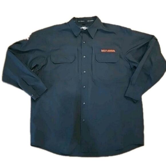 Vintage Harley Davidson Button Up Shirt Ride Free Embroidered Mens Size Xlarge - Picture 1 of 9